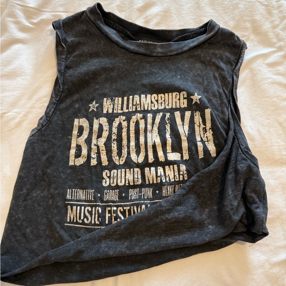 Fashion Nova Black Graphic Crop Top